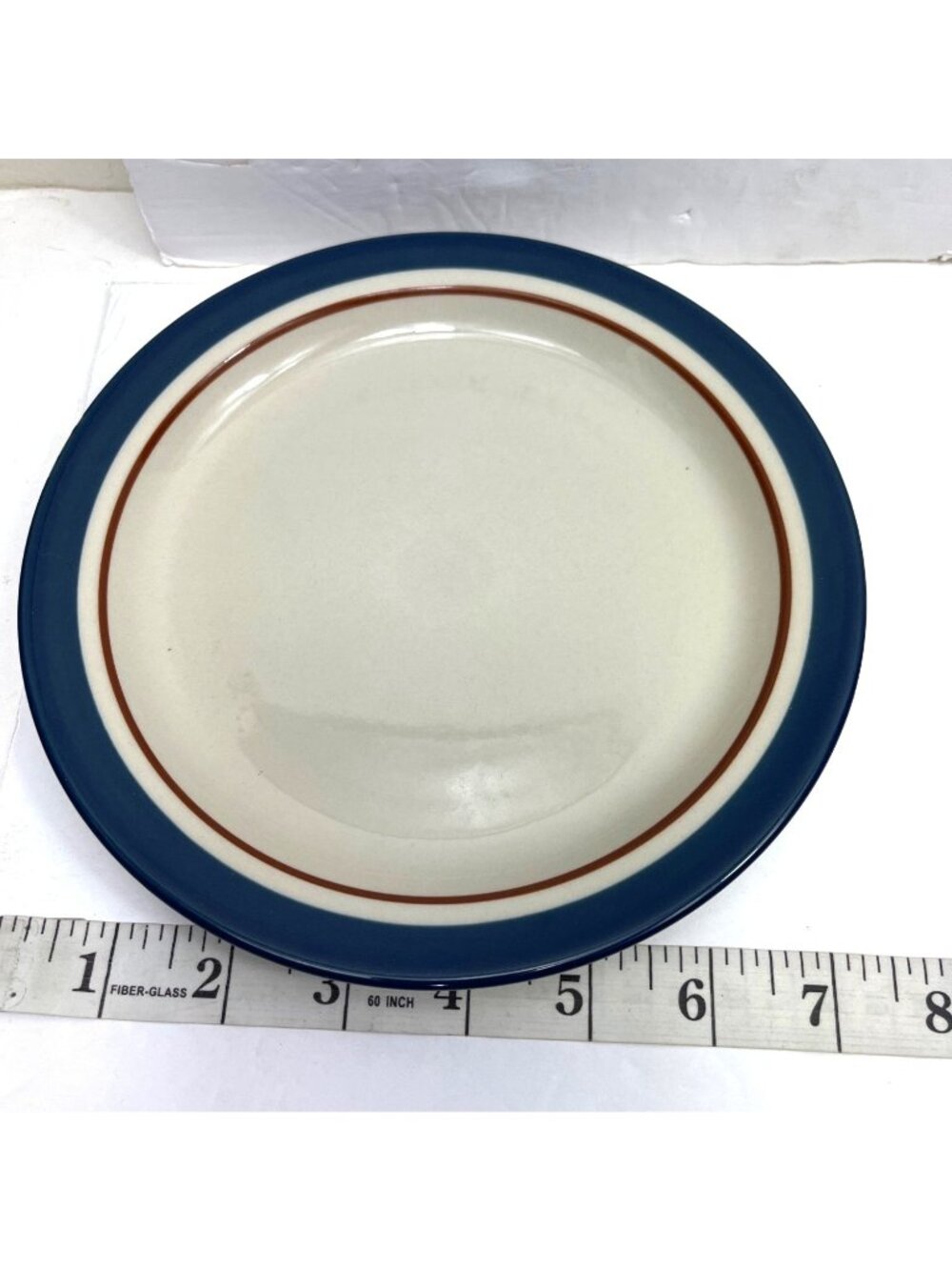 Set Of 4 Finesse Tralee Stoneware Plates Blue & Beige Oven Microwave Dishwasher - Picture 2 of 5